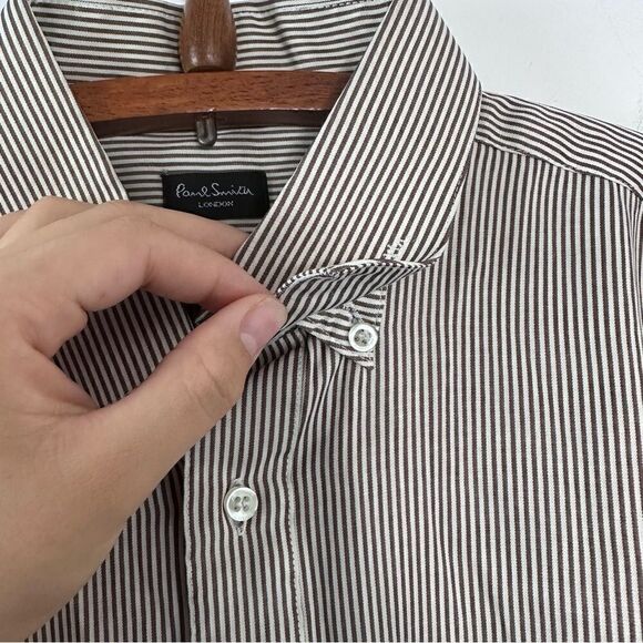 Vintage Paul Smith London Pinstripe Dress Shirt 17 - Picture 7 of 9